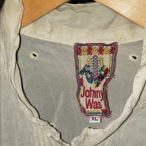 Johnny Was sheer button up blouse